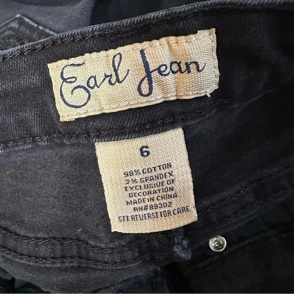 Earl Jeans 6 black jeans with studded‎ rhinestones rear pockets - Picture 7 of 8
